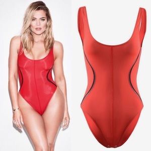 Good American red and black bodysuit